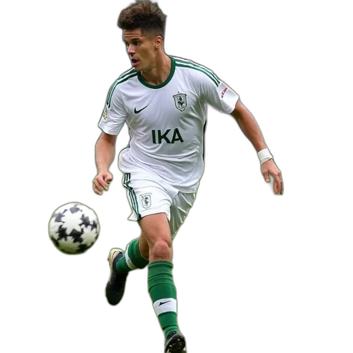 soccer, player, white, jersey transparent PNG cut-out