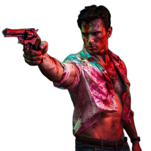 weapon, jacket, concept art, cyberpunk transparent PNG cut-out