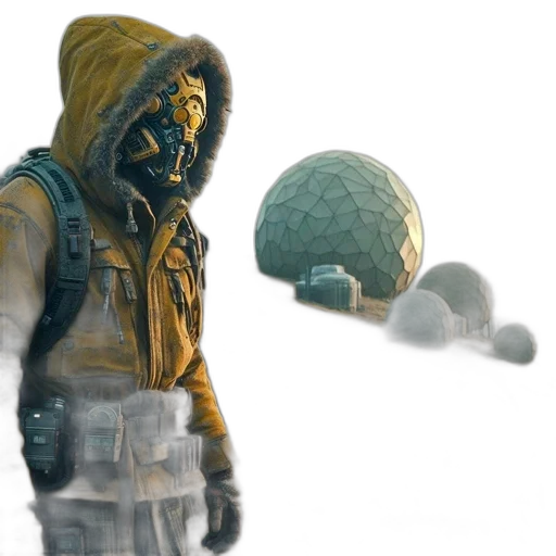 jacket, mask, weapon, umbrella transparent PNG cut-out