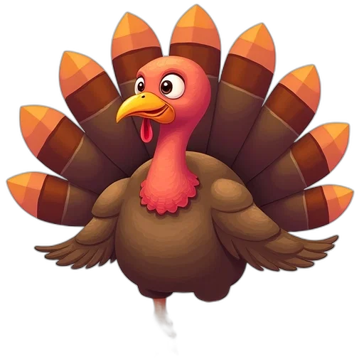 animal, 3d render, turkey, clipart transparent PNG cut-out