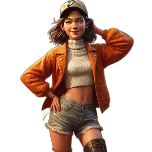 jacket, hat, weapon, staff transparent PNG cut-out