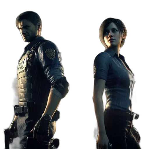 concept art, 3d render, two, individuals transparent PNG cut-out