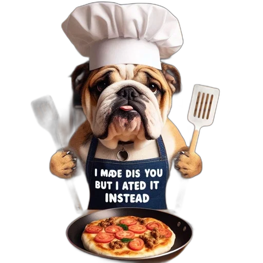 food, animal, costumed, bulldog transparent PNG cut-out