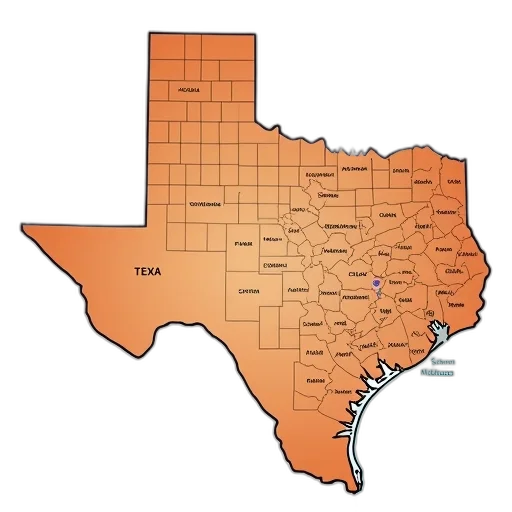 texas, map, major, states transparent PNG cut-out