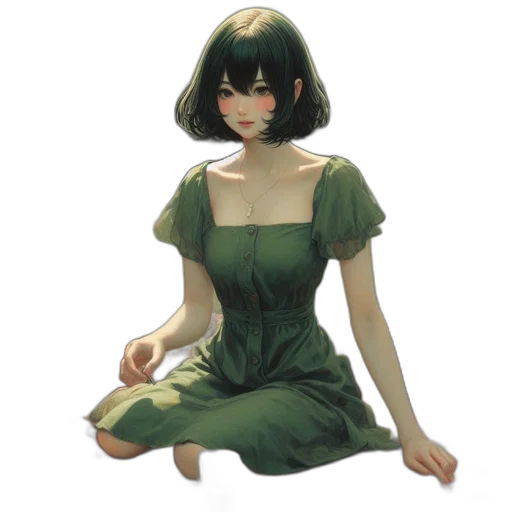 dress, flower, face, creature transparent PNG cut-out