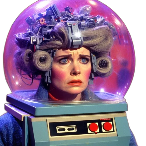 robot, face, hat, staff transparent PNG cut-out
