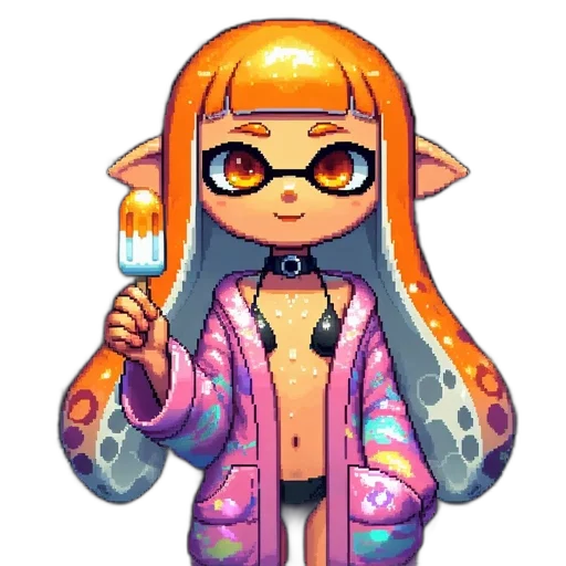 staff, jacket, pixel art, vaporwave transparent PNG cut-out