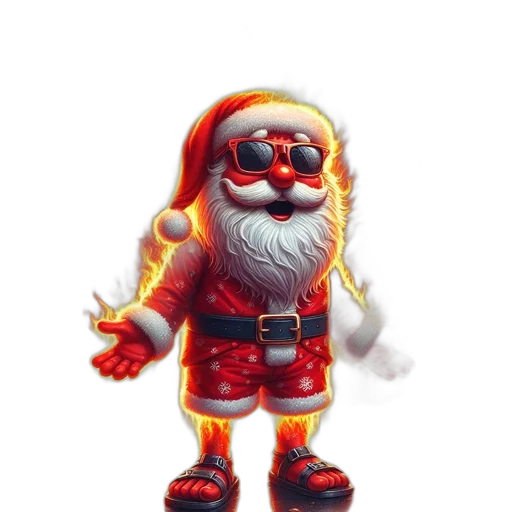 3d render, concept art, pixel art, santa transparent PNG cut-out