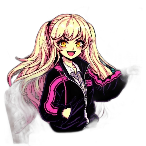 jacket, staff, pixel art, anime transparent PNG cut-out