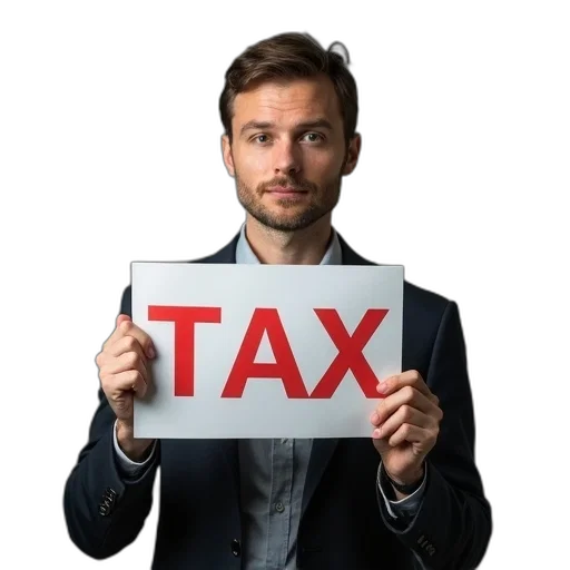 man, showing, important, tax transparent PNG cut-out