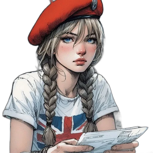 hat, face, comic book art, concept art transparent PNG cut-out