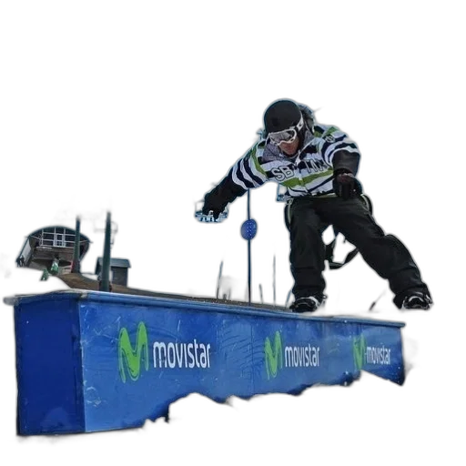 snowboarder, performs, trick, blue transparent PNG cut-out