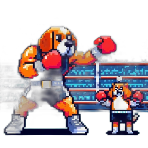 robot, animal, weapon, pixel art transparent PNG cut-out