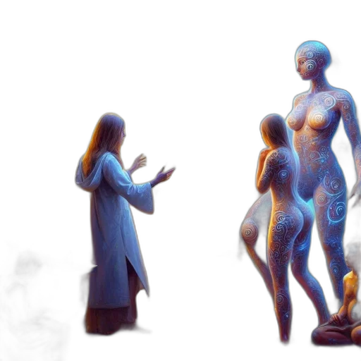 dress, robot, concept art, 3d render transparent PNG cut-out