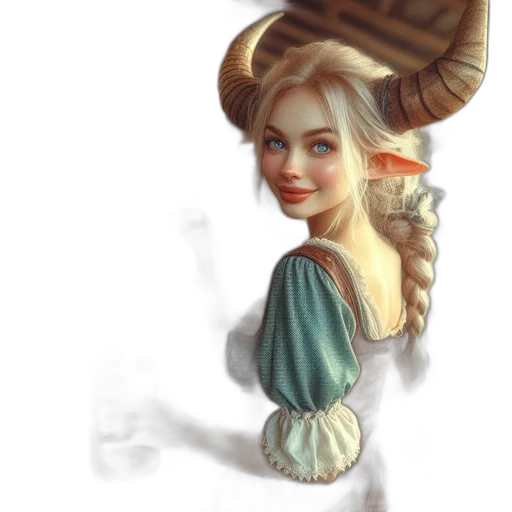 dragon, staff, face, dress transparent PNG cut-out