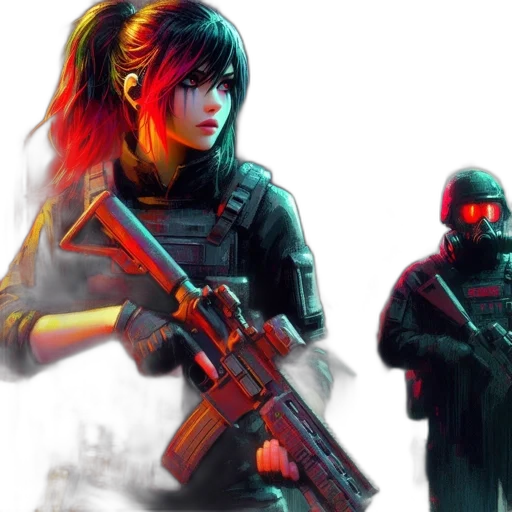 weapon, concept art, cyberpunk, pixel art transparent PNG cut-out