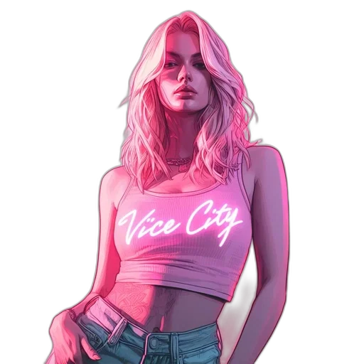 dress, jacket, face, vaporwave transparent PNG cut-out
