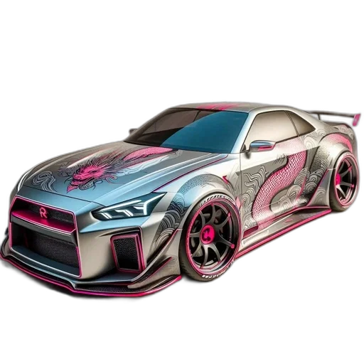 car, 3d render, concept art, photorealistic transparent PNG cut-out