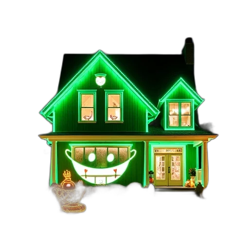 3d render, concept art, photorealistic, green transparent PNG cut-out