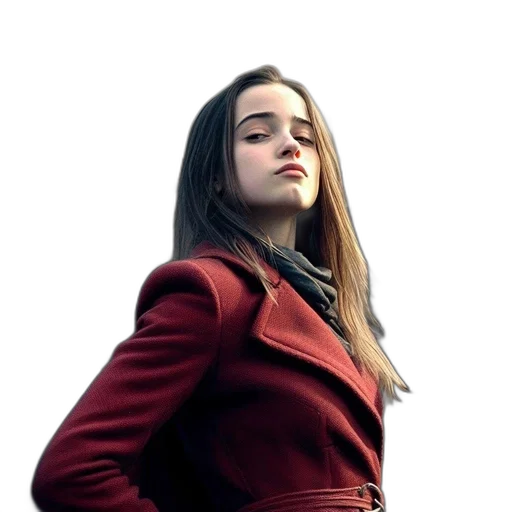 jacket, face, dress, hair transparent PNG cut-out