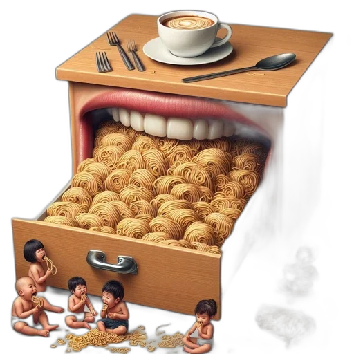 food, furniture, face, photorealistic transparent PNG cut-out