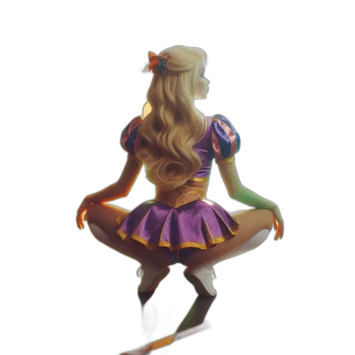 dress, staff, crown, hair transparent PNG cut-out