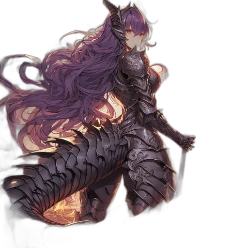 sword, hair, weapon, dragon transparent PNG cut-out