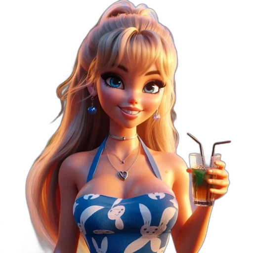 dress, 3d render, concept art, cartoon transparent PNG cut-out