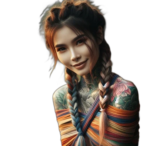 dress, hair, jewelry, face transparent PNG cut-out