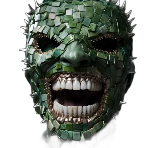 mask, face, creature, 3d render transparent PNG cut-out