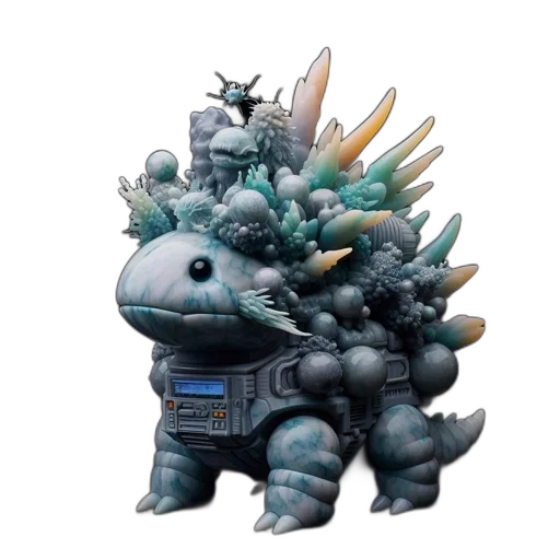 dragon, creature, staff, robot transparent PNG cut-out