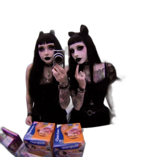mask, food, vaporwave, two transparent PNG cut-out