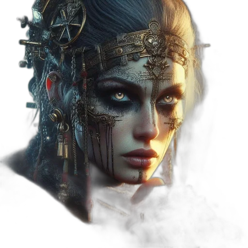 face, mask, crown, robot transparent PNG cut-out