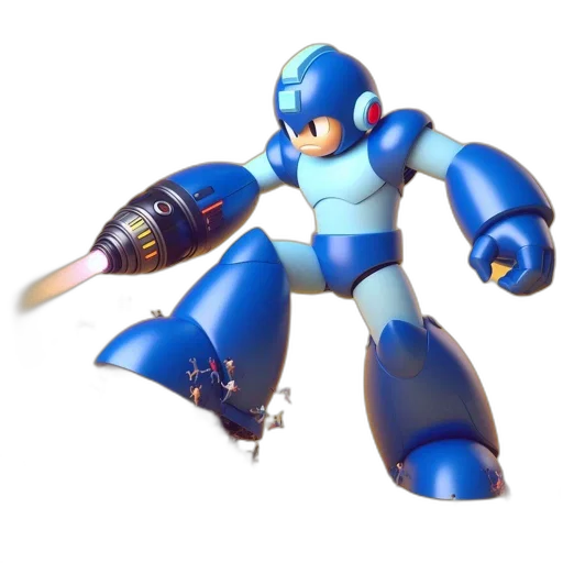 robot, weapon, staff, 3d render transparent PNG cut-out