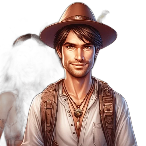 hat, face, concept art, fantasy art transparent PNG cut-out