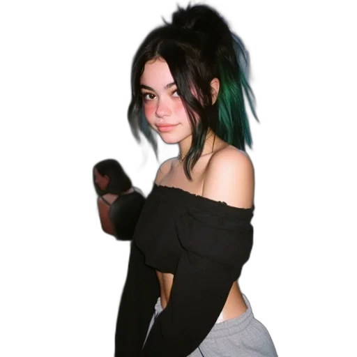 jacket, dress, hair, weapon transparent PNG cut-out