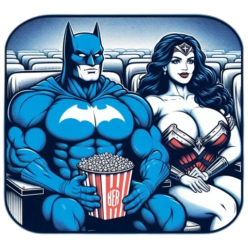 comic book art, cartoon, batman, wonder transparent PNG cut-out