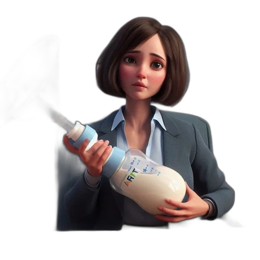 bottle, robot, jacket, staff transparent PNG cut-out