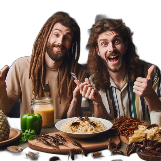 food, two, men, beard transparent PNG cut-out