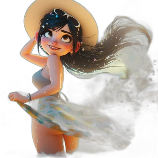 dress, staff, hat, concept art transparent PNG cut-out