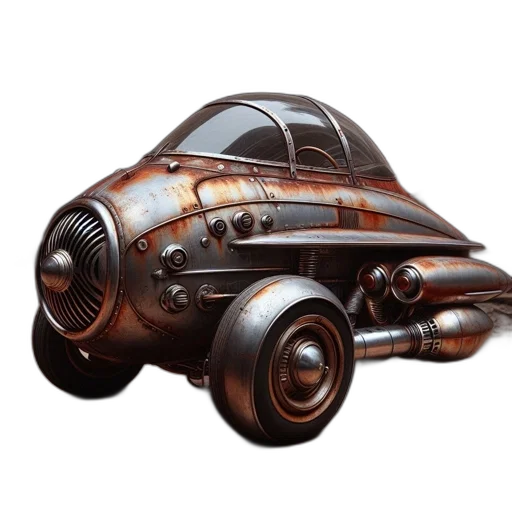 car, weapon, robot, photorealistic transparent PNG cut-out