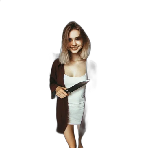 dress, jacket, staff, umbrella transparent PNG cut-out