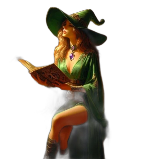 hat, dress, staff, face transparent PNG cut-out