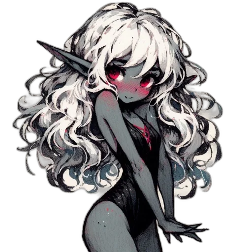 creature, mask, hair, staff transparent PNG cut-out