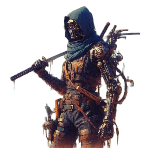 robot, weapon, staff, concept art transparent PNG cut-out