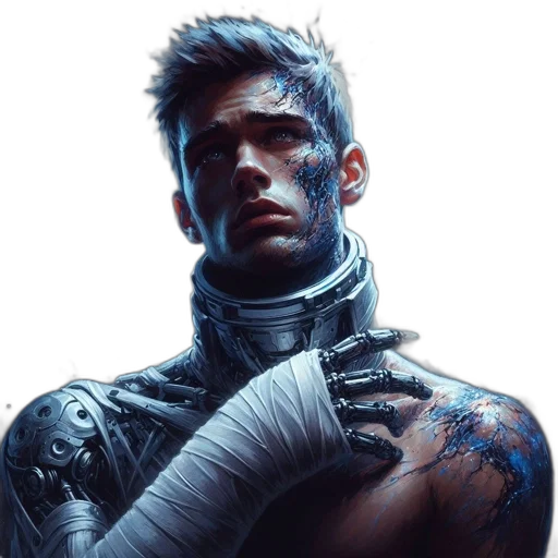 face, robot, cyberpunk, concept art transparent PNG cut-out