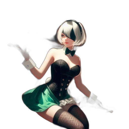dress, robot, staff, weapon transparent PNG cut-out