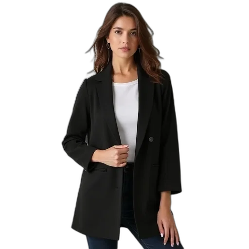 jacket, dark, monochrome, womens transparent PNG cut-out