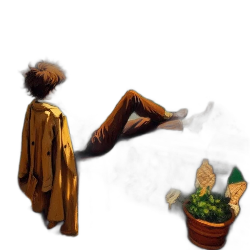 jacket, mask, creature, shoes transparent PNG cut-out