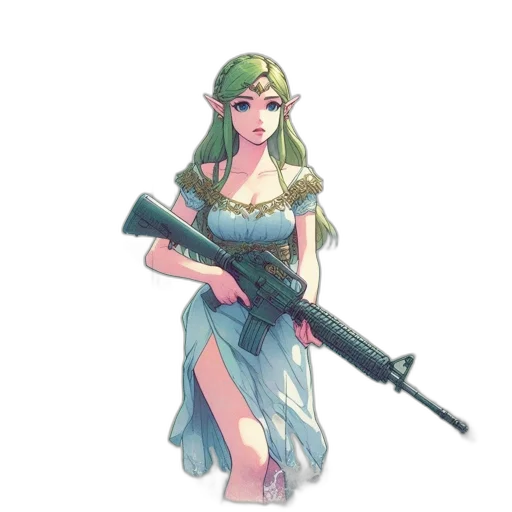 weapon, dress, staff, sword transparent PNG cut-out